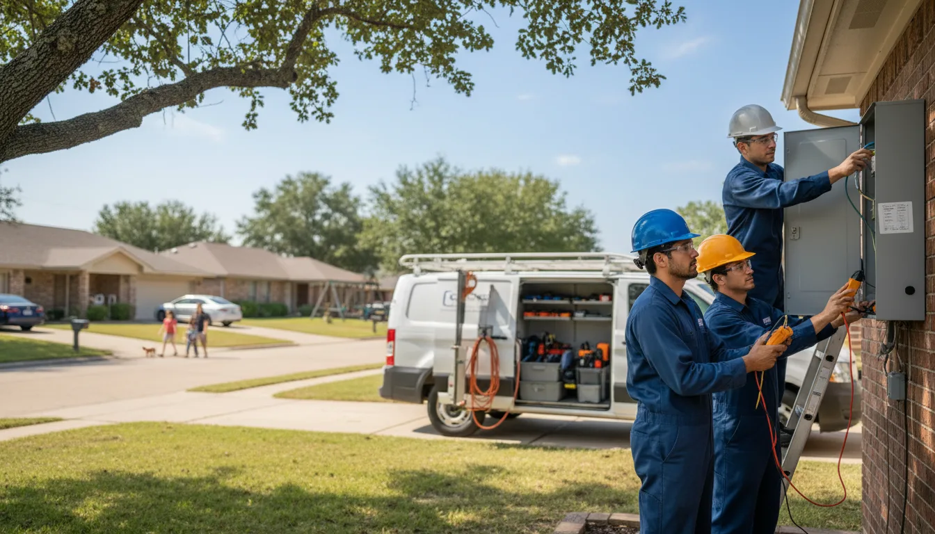Certified electrician providing emergency electrical services in Hills, IA